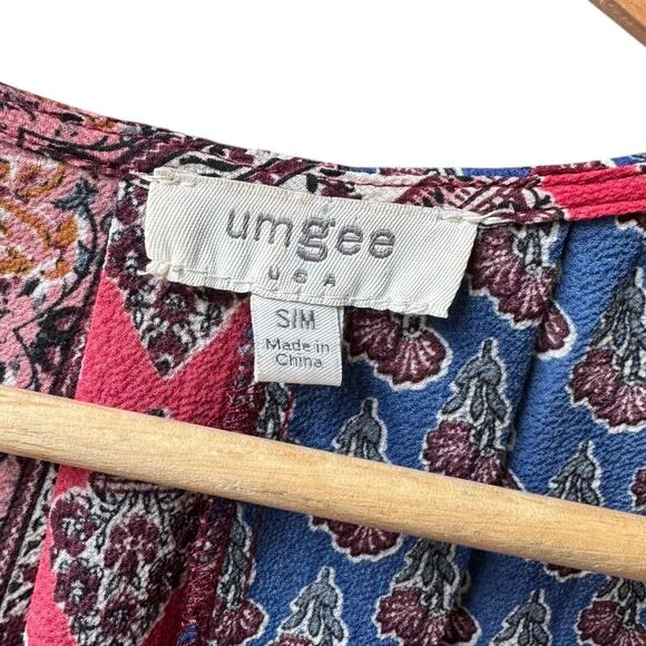 Umgee Mix Block Print Boho Patchwork Open Front Kimono Duster Size S/M - Picture 7 of 8